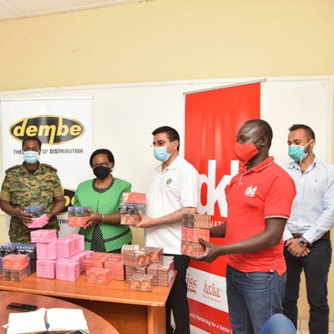Dembe Group & DKT International make a donation of condoms worth UGX 2 Billion (USD $550,000) to the Uganda Peoples’ Defence Forces (UPDF).